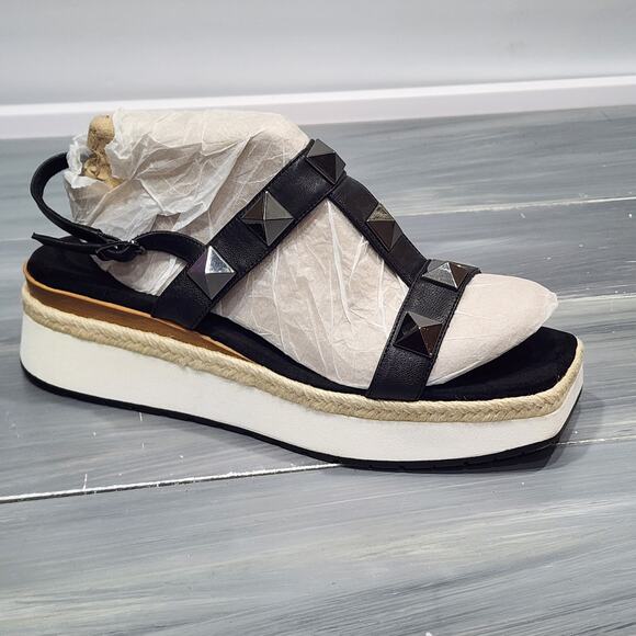 VANELi Edrys Studded Sandals Espadrille Platform Black Size 10.5 Narrow - Picture 4 of 15